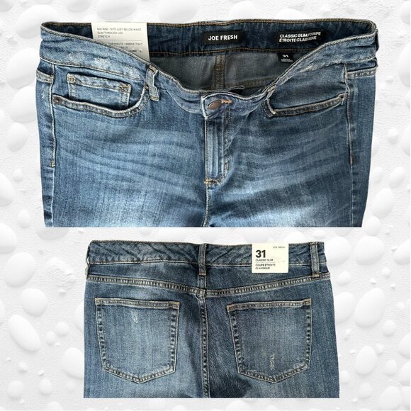 JOE FRESH CLASSIC SLIM - MID RISE 31" NWT - Picture 3 of 8